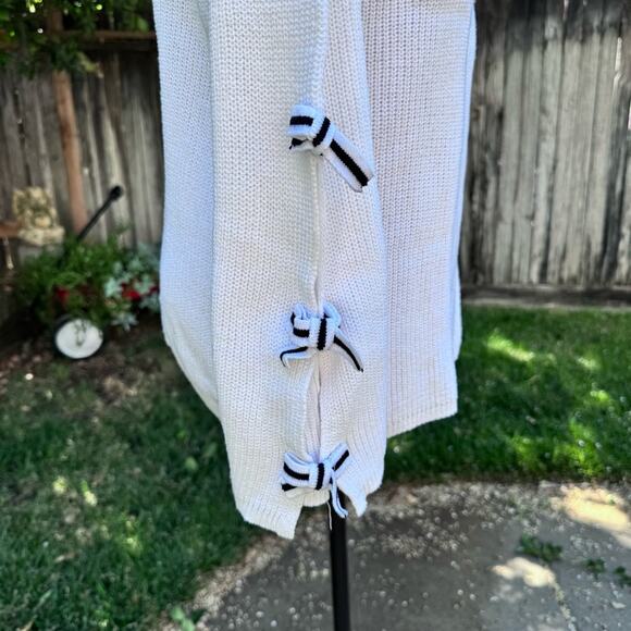 ELLE Bow Sleeve Cream Ivory Sweater Women's Size Large - Picture 4 of 9